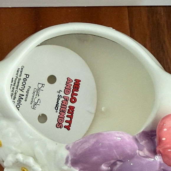 Damaged-Hello Kitty Blue Sky Ceramic Planter With Daisy Flowers Butterfly Detail - Picture 6 of 9